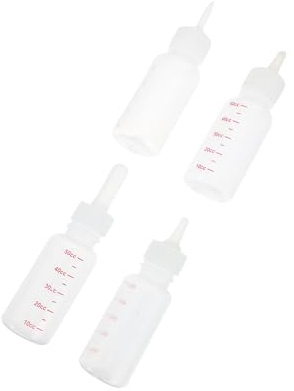 NOLITOY 4pcs 50ml Puppy Milk Bottle Dog Feeding Bottle Silicone Pet Nursing Feeder for Newborn Puppies and Cats