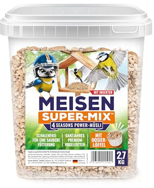 Meisen Super Mix mit Insekten 2,7 kg Ganzjahres Premium-Vogelfutter
