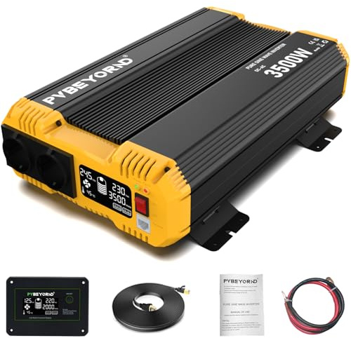 PVBEYORND Sinus Wechselrichter 24V auf 230V Reiner Sinus 3500W/7000W 50HZ
