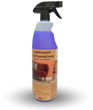 Spray Limpiador Quitamanchas para Tapicerías, Alfombras y Telas 1 Litro | Elimina Manchas Difíciles | Acaba con malos olores