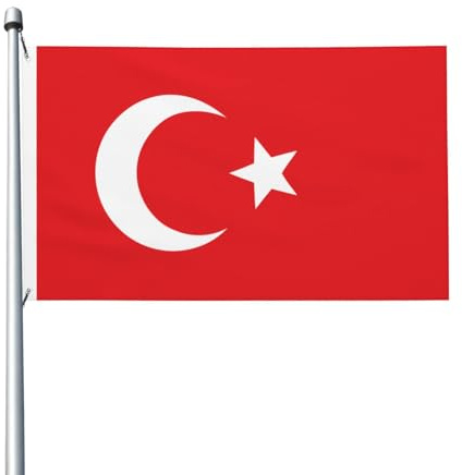 Bandiera della Turchia con stampa fronte/retro, 9 x 1,5 m, adatta per uso interno ed esterno, decorazione per feste/eventi/casa (senza poleless)