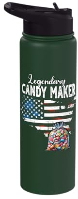 US Flag Candy Maker Stainless Steel Insulated Water Bottle