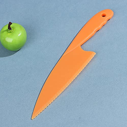 Plastic Serrated Cake Knife Salad Lettuce Knife Bread Pie Pastry Cutter Server Leveller Kitchen Baking Tool by HomeAdorable UK Seller Fast DELIVERY (Orange)