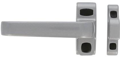Amig - Maniglia di bloccaggio per porte e finestre mod. GAMMA | 122 x 70 mm | Rosetta | Sinistra | Porte interne e finestre | Senza Quadriletto | Alluminio Argento