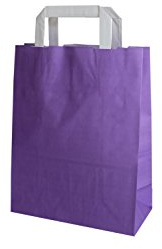 PGV Papiertragetaschen mit Flachhenkel 32 + 12 x 40 cm (200 Stück, VIOLETT)