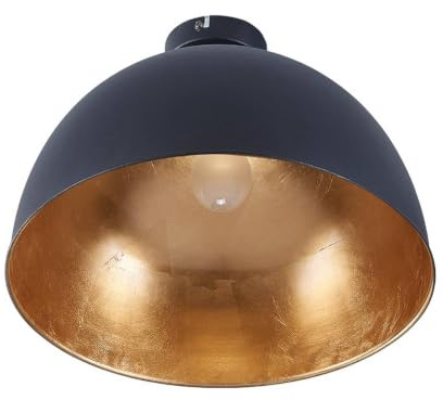 Lindby LED Deckenlampe Metall schwarz, gold matt Ø41 cm Deckenleuchte 1x E27 max. 60W ohne Leuchtmittel Deckenbeleuchtung Wohnzimmer Esszimmer
