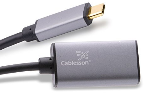 Cablesson USB Tipo C Macho a Mini DisplayPort Adaptador Hembra 0.23M 4K @ 60Hz (UHD, 4Kx2K, Thunderbolt 3 Compatible) para MacBook 12, 2016 2017 MacBook Pro 13 15, Chromebook, m?s Dispositivo Tipo C