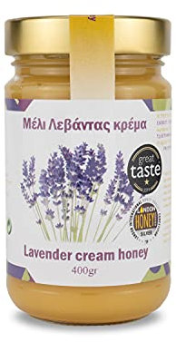 Lavendelhonig aus Griechenland - 400 g Cremiger Honig aus biologisch angebauten Lavendelblüten