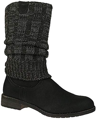 Jane KLAIN by IDANA Stiefel Biker mit Strickstulpe braun o. schwarz Gr.37-42 schwarz EUR 39
