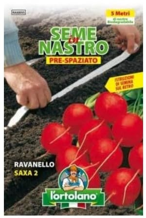 SEMENTI DI ORTAGGI DI QUALITA' IN NASTRO PRE-SPAZIATO IN BUSTINA TERMOSALDATA (RAVANELLO SAXA 2)