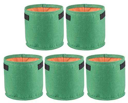 Poxl Pflanze Wachsende Tasche 5Pcs 20L Pflanzsäcke aus Vliesstoff Pflanze Wachsende Tasche Gras Grün