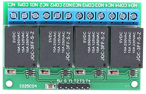 YWBL-WH Module de Relais de Déclenchement DC 5V 4 Canaux à 6 PIN, Module Relais à Bascule, Interrupteur Autobloquant Bistable, Carte de Déclenchement à Impulsion Faible pour Électronique Automobile
