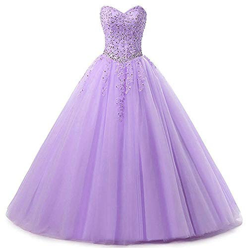 Zorayi Élégant Robes de soirée Longue Robes de mariée Robes de Bal Femmes Tulle Chérie Dos Nu Lilas Taille 48