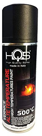 HQS Bomboletta di Vernice Spray Alte Temperature Nero Opaco 400 ml