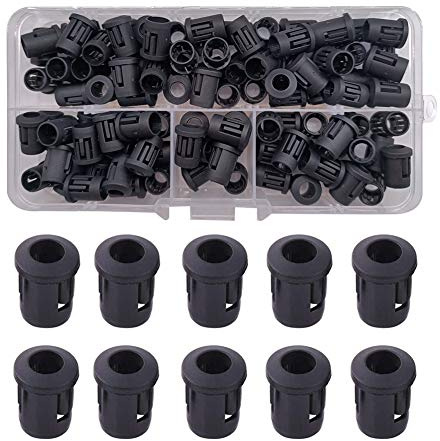 YIXISI 100 Stück 5 mm LED-Kunststoff-Clips, Lampensockel, Diodenhalter, schwarz