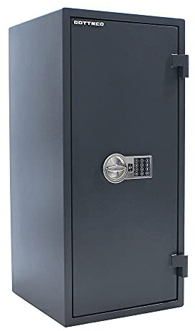Rottner Fire Hero 100 Dokumententresor EN1 bohrgeschütztes Elektronikschloss Notbestromung möglich 30 Minuten leichter Feuerschutz 2 verstellbare Fachböden inkl. Befestigungsmaterial