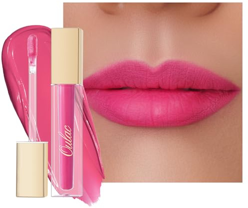Oulac Matte Liquid Pink Lipstick for Women - Lip Stain Waterproof & Long Lasting Lip Tint with Vitamin E & Rose Oil High Pigment Color, Vegan Pink M09