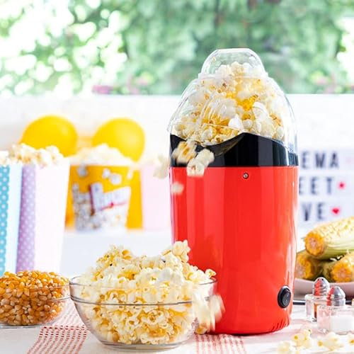 SHOP-STORY - POPCOT : Machine à Pop-Corn Maison à Air Chaud avec Couvercle Doseur Compacte et Design