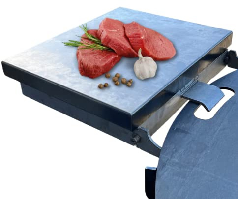 Terma Zubehör Schneidebrett Edelstahl, Outdoor Küche, Plancha Platte, Ablage für Feuerplatte, feuerplatte Grill, feuerschale mit grillplatte, Grillring feuerschale