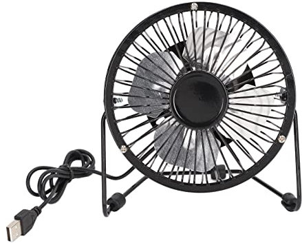 Mini Ventilatore con Costruzione in Metallo, Ventilatore da Scrivania con Rotazione a 360° Piccolo Silenzioso con Potente Alimentazione USB, Ventola di Raffreddamento Personale per Camera da Letto di