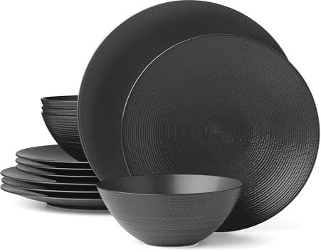 Lenox Lx Collective Black Ensemble de 12 pièces, 7,2 kg, blanc