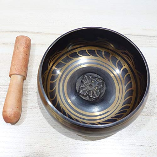 MOLVUS Nepal Klangschale aus schwarzem Messing, 7 verschiedene Größen, tibetische Schüssel für Meditation Yoga (Größe: 125 mm)