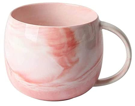 eKsdf Tazza da caffè effetto marmo, in ceramica, 300 ml, tazza per moca, cappuccino, tazza da ufficio, tazza in porcellana con manico per caffè, tè, moka, latte e succo di cacao (rosa)