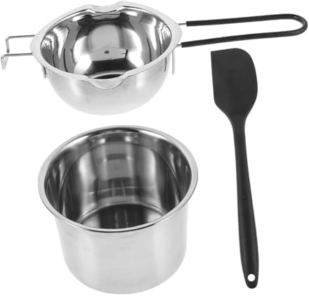 ibasenice 1 Jeu creuset chaudières Doubles pour cuisinière Casserole au Bain-Marie Beurre marmite au Bain-Marie fondoir de Cire Acier Inoxydable des Bonbons ustensiles de Cuisine