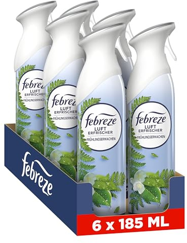 Febreze Lufterfrischer Spray Frühlingserwachen 6x185 ml, 2-in-1 Geruchsbekämpfung Und Frische