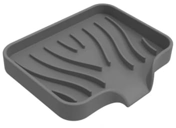 Seifenschale Silikon mit Ablauf, Seifenablage biegsam Seifenhalter rutschfest für Badezimmer Küche (GRAU)