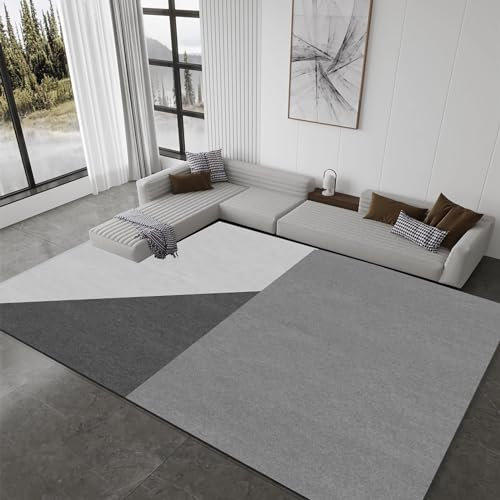 Teppich Baby spielteppich deko für Zimmer mädchen Teenager Schwarz Grau Minimalistisches Geometrisches Design Wohnzimmerteppich Spiel Teppich mädchen 160x200cm