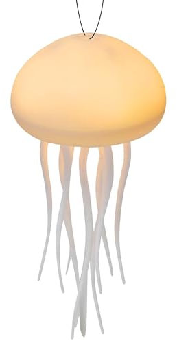 Schwebende Quallen Lampe, Tragbare RGB Gradient Jellyfish Lamp Sprachsteuerung Intelligente Tentakel Jelly Flow Lampe Aufladbar Stimmungslicht für Deko Wohnzimmer Nachttischlampe (Hängend Stil+Sockel)