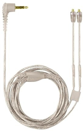 BRAINWAVZ Replacement Cable for Shure SE215, SE315, SE425, SE535 & SE846 Earphones, Silver Clear Wire, 3.5mm with MMCX Connectors - 1.6M / 62” - Silver
