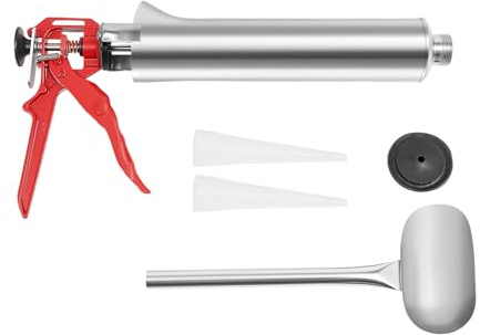 Pistolet à joints professionnel pour mortier - En acier inoxydable - Avec accessoires pour remplissage de joints de carrelage et de terrasse - 58 x 22 cm