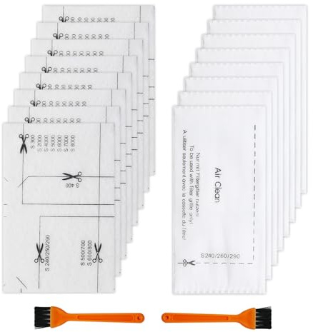 Vacuum Cleaner Filter Set for Miele Complete C1, Sf-Sac 20/30, 8 Pack | Includes Pre-Motor and Airclean Mats with Brush for Motor Protection, Compatible with Classic Series and S2000-S8999 Models