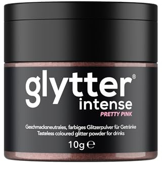 Glytter Glitzerpulver INTENSE für Getränke (pretty pink) - essbarer Glitzer für Drinks & Flüssigkeiten, z.B. für Sekt, Cocktails - trinkbares & geschmacksneutrales Glitzerpulver MADE IN GERMANY