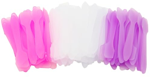 Wopanxye 100 Pack Cosmetic Spatulas, Small Plastic Spoon for DIY Facial Mask Stick, Face Cream, Crafts, Disposable Makeup Spatula, Multipurpose Mini Applicator for Mixing, Skincare, Sampling, Waxing