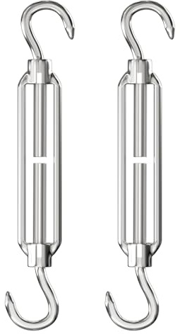 SCOOYUCK 2 Piéces Tendeur Cable M5, 304 Inox Tendeur fil a Linge, Anneau des deux côtés