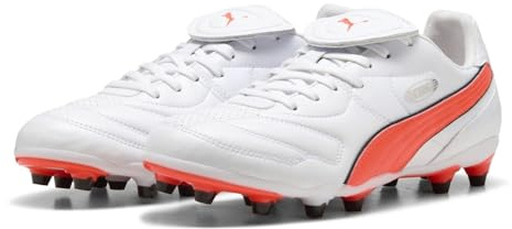Puma Tenis Unisex King Liga FG/AgSoccer, Puma Blanco Rojo Brillante Puma Negro, 39 EU