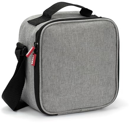 Tatay Bolsa Termica Porta Alimentos Impermeable - Urban Food Casual 3L | 4 Fiambreras: 2x0,5L + 2x0,2L | Triple Capa Aislante | Cuerpo Semirrígido | Bolsillo Interior | 22,5x10x22cm, Gris Denim