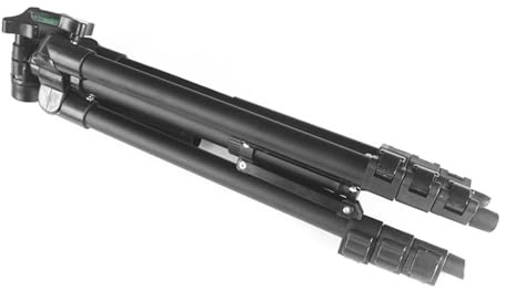 BELLIFFY Treppiede Mini per Fotocamera e Proiettore, Lega di Alluminio, Regolazione a 4 Sezioni, Nero, per Esterno e Pesca