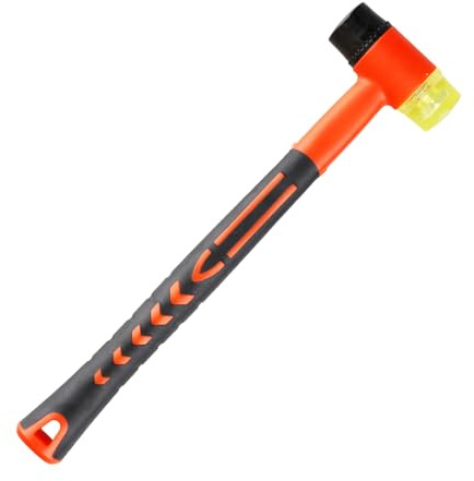 Tabanzhe Rubber Mallet Hammer- Double- Face Soft Malle with Comfortable Non-Slip Handle Hand Tool for Woodworking Leather Crafts Vinyl Flooring Tile Jewelry Making Handicrafts Project