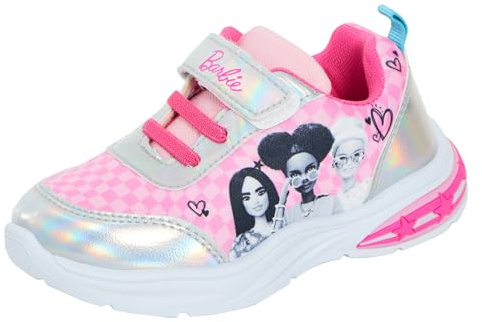 Barbie-träningsskor för flickor, barnmode, docka, lätt att ta på, fästa, blinkande LED-sportskor, mång, 11 UK Child