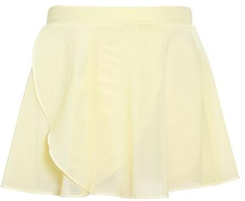 Twirbalux Yellow Ballet Skirt, Pull On Soft Mesh Girls Ballet Skirt for Ballet Class & Performance