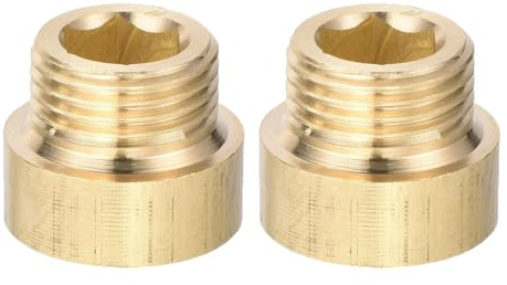 2 Pcs Shower Head Extension Arm, 20mm Brass Shower Arm Extender G1/2 Male to Female Thread Pipe Extension Adapter for Home Hotel Bathroom
