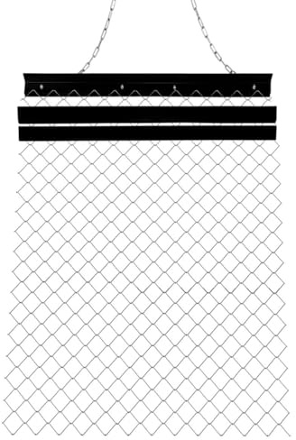 Drag Harrow 4ft Wide x 5ft Long 2.4m / 8ft Chain Snap Hooks ATV UTV Tractor Lawn Rake Levelling Drag Mat Q235 Steel 3mm Thick Adjustable Front Tray Garden Gravel Agriculture Farming Field Landscaping