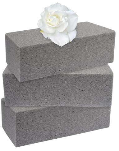 Nwvuop 3Pcs Floral Foam Blocks (9.0 L x 4.13 W x 2.75 H) Dry Flower Foam for Flower Arrangements Florist Supplies for Arts, Crafts & Weddings(Grey)
