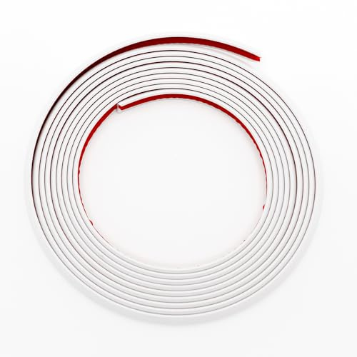 Décor Wow Lot de 2 garnitures demi-rondes auto-adhésives et flexibles de 4 m – Résistante à la chaleur et à l'eau – Idéal pour dosseret, plinthes et transitions de carrelage – Blanc