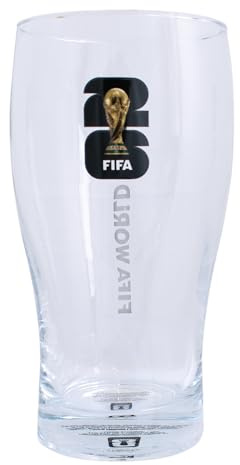 Hy-Pro FIFA World Cup 2026 Pint Glass - 580ml Glasses with Trophy Design | Officially Licensed, Pint Glass Gift for Sports Enthusiasts & Collectors in FIFA World Cup 2026 Design