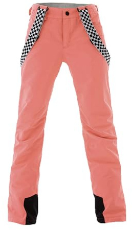GS SNOWING Women's Insulated Snow Pants Waterproof Windproof Snowboard Ski Bibs with Detachable Suspenders Orange M